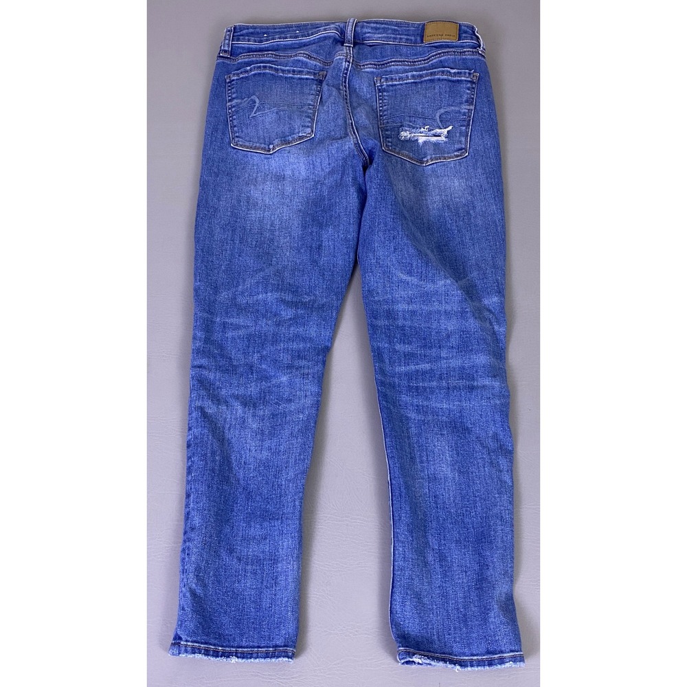 American Eagle Hi-Rise Jegging Jeans Women's 12 Regular Crop Blue Super Stretch - Picture 11 of 12
